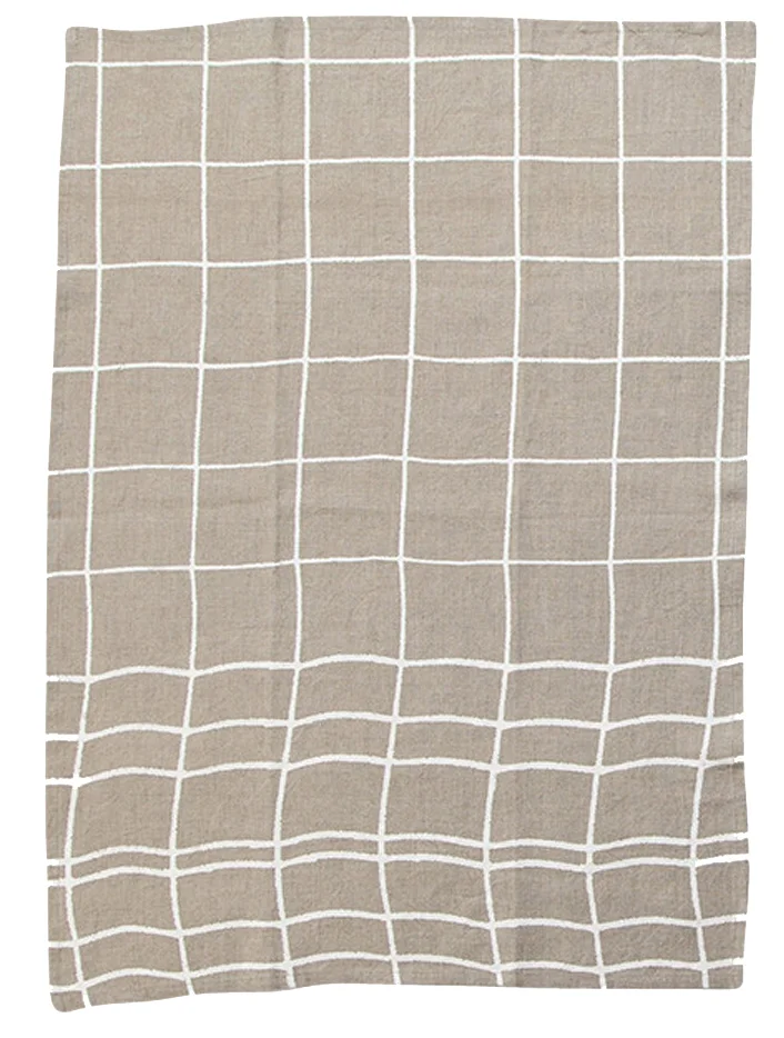 Grid Linen Towels with Hawkins New York