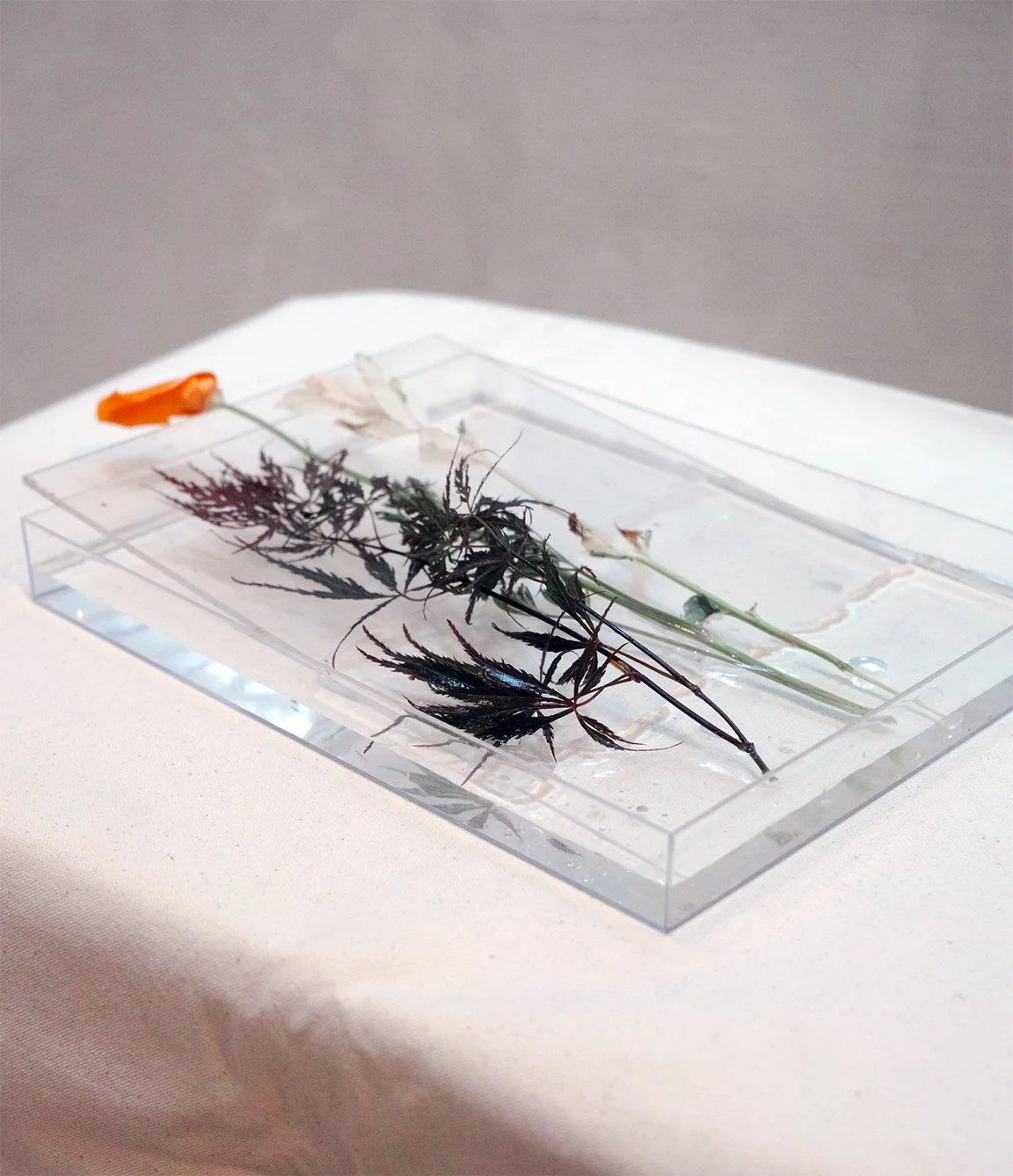 Lay me to rest form.  A sketch for a vase that lays down. Cast in glass. 