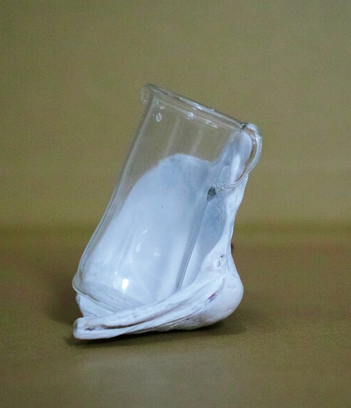 Tear collector- from tools for grief series. Collect some tears in the small glass pitcher and let the shell cradle them. 