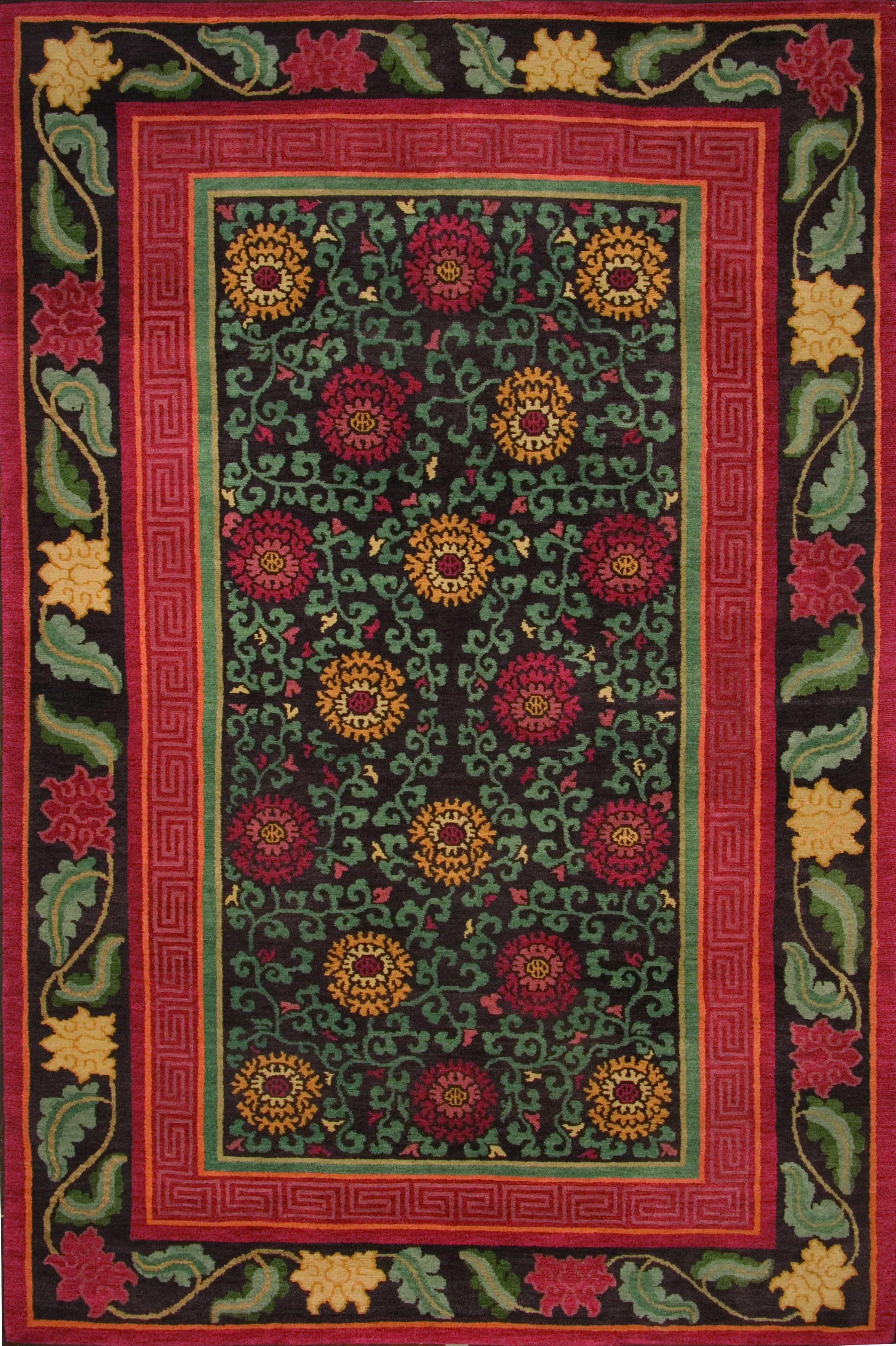 Chrysanthemum Medallion Tibetan Area Rugs I Tibetan Rugs Carpets I Innerasia Rugs