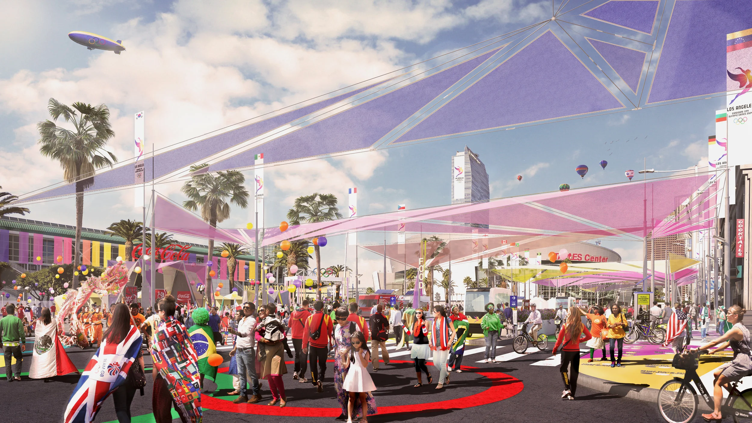Los Angeles 2028 Olympic Bid | Figueroa Street Corridor Downtown Los Angeles. Designed while at AECOM.