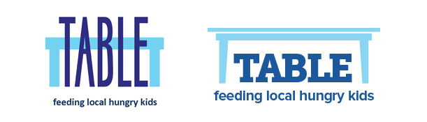 The original TABLE logo and an early version of the redesign