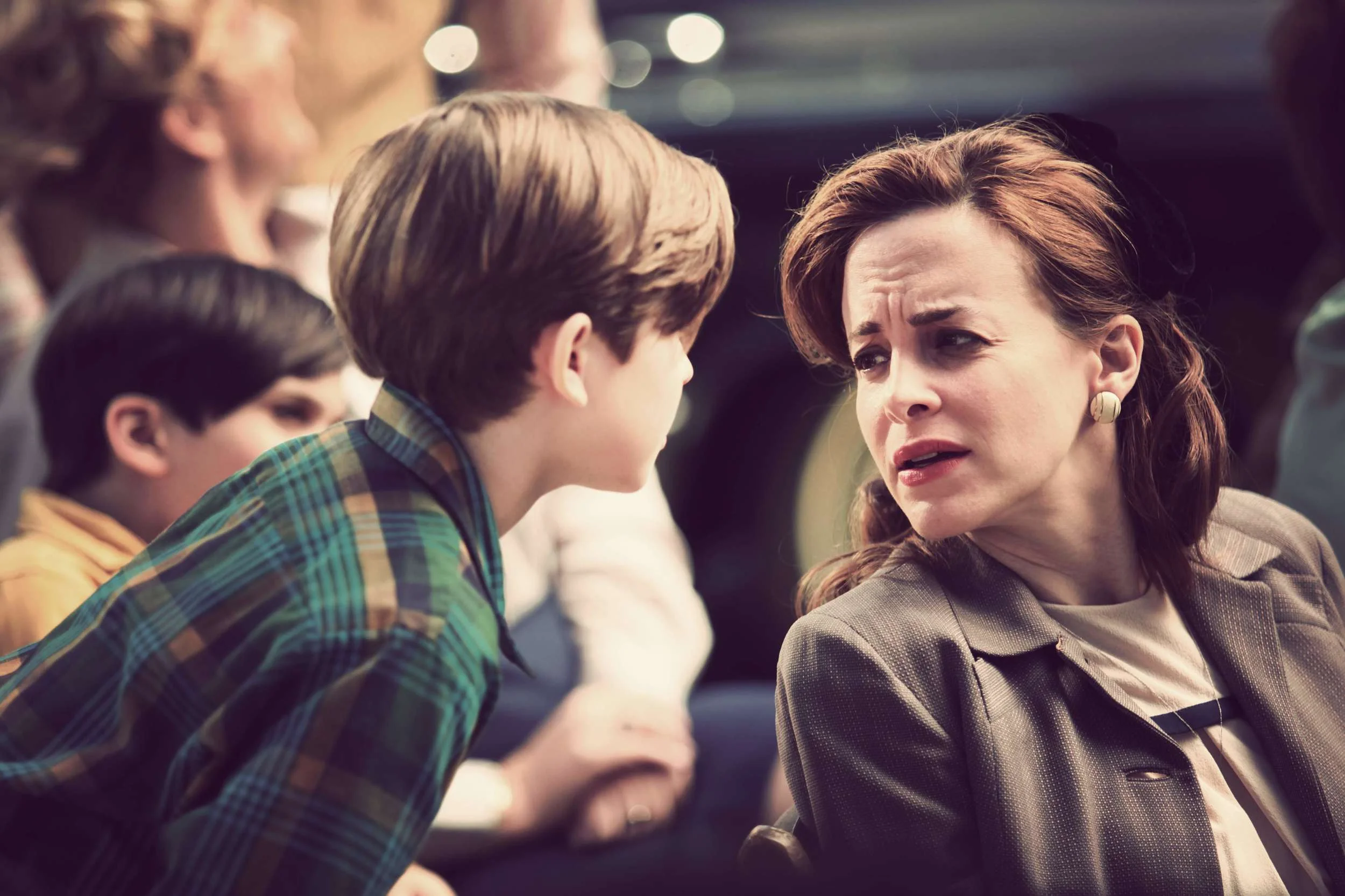 Still 2: Young Stephen (Connor Priest) and Joan (Maria Dizzia) in VICTROLA