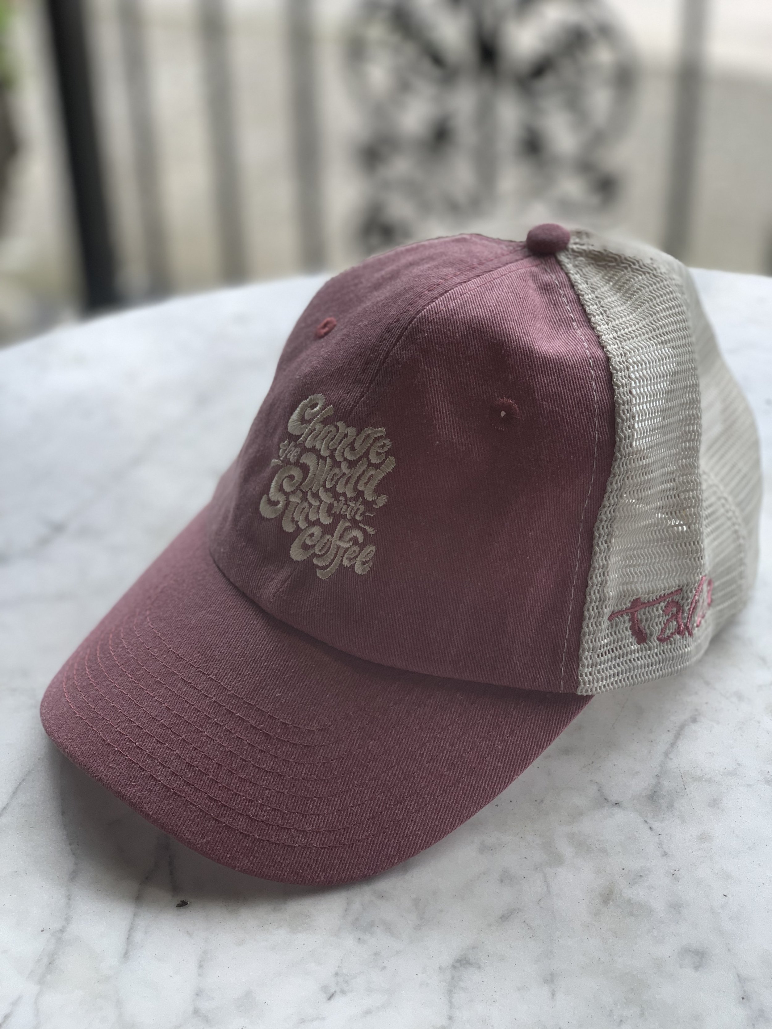 Pink & Cream Denim Hat