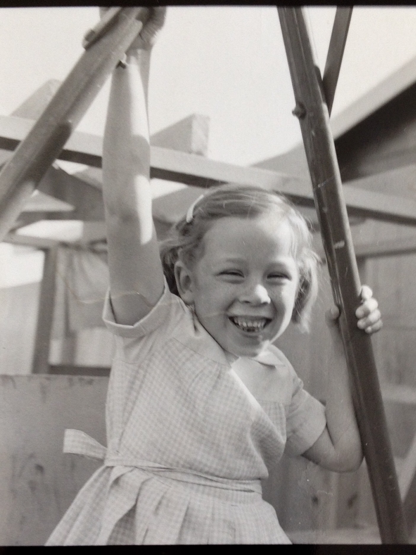 Meredith and her playhouse, 1956.