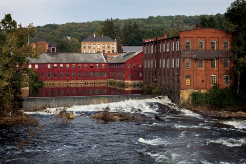 A mill complex on the Farmington River in Collinsville, Connecticut. Source: Shutterstock.com