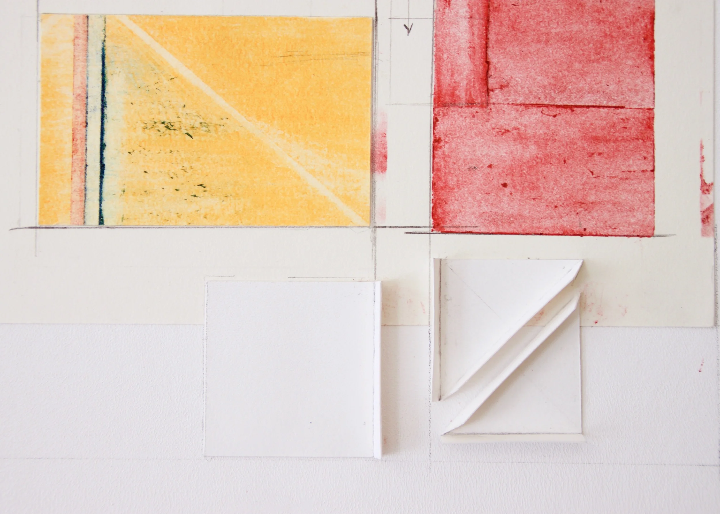 A hallway for sleights of hand other illusions. (detail), 2016 graphite, crayon, colored pencil, acrylic and collage on paper | 8-1/2 x 11 x 1/2 in.