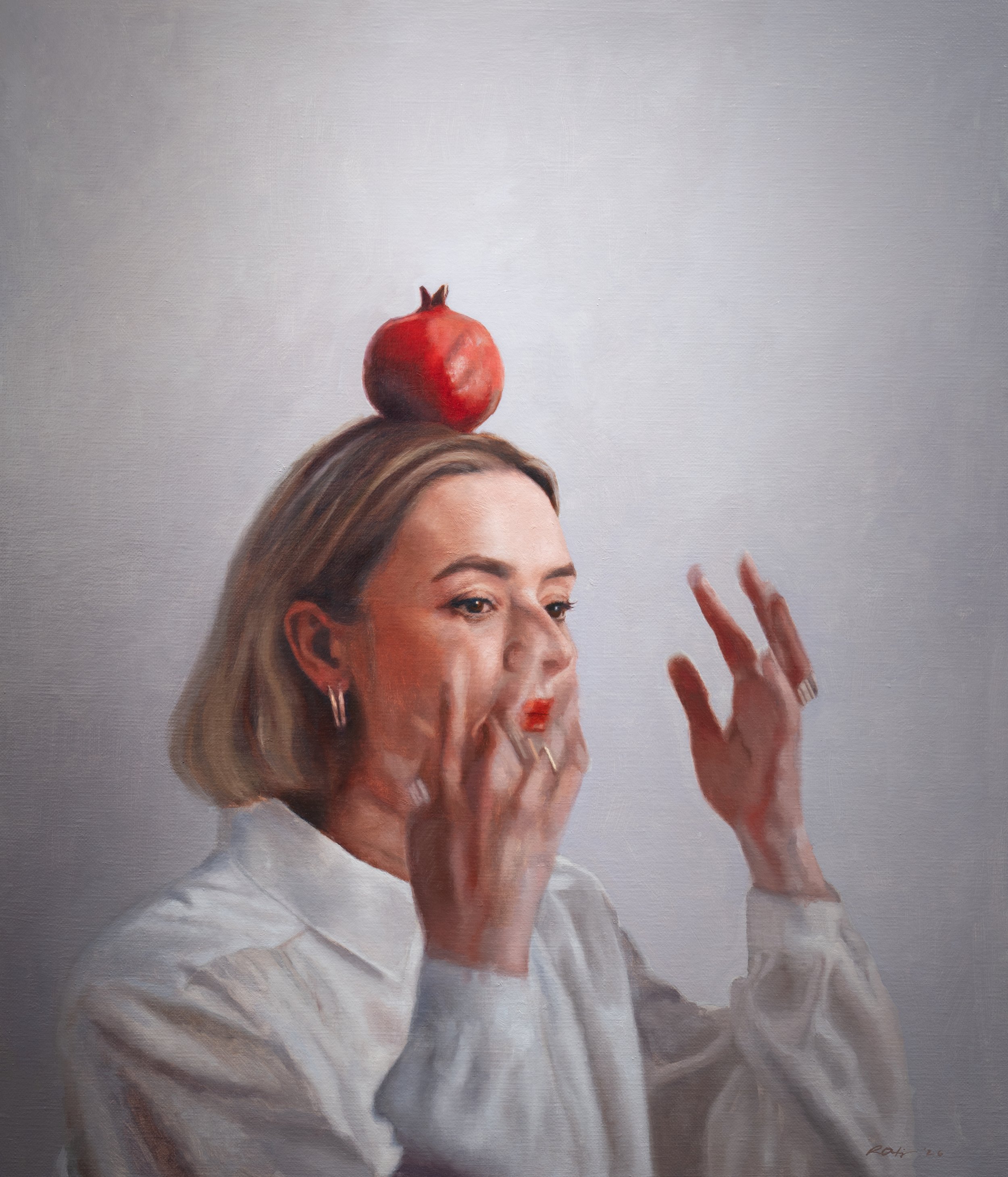 The Acrobat  
Oil on linen  
70cm x 60cm  
Sold (framed)