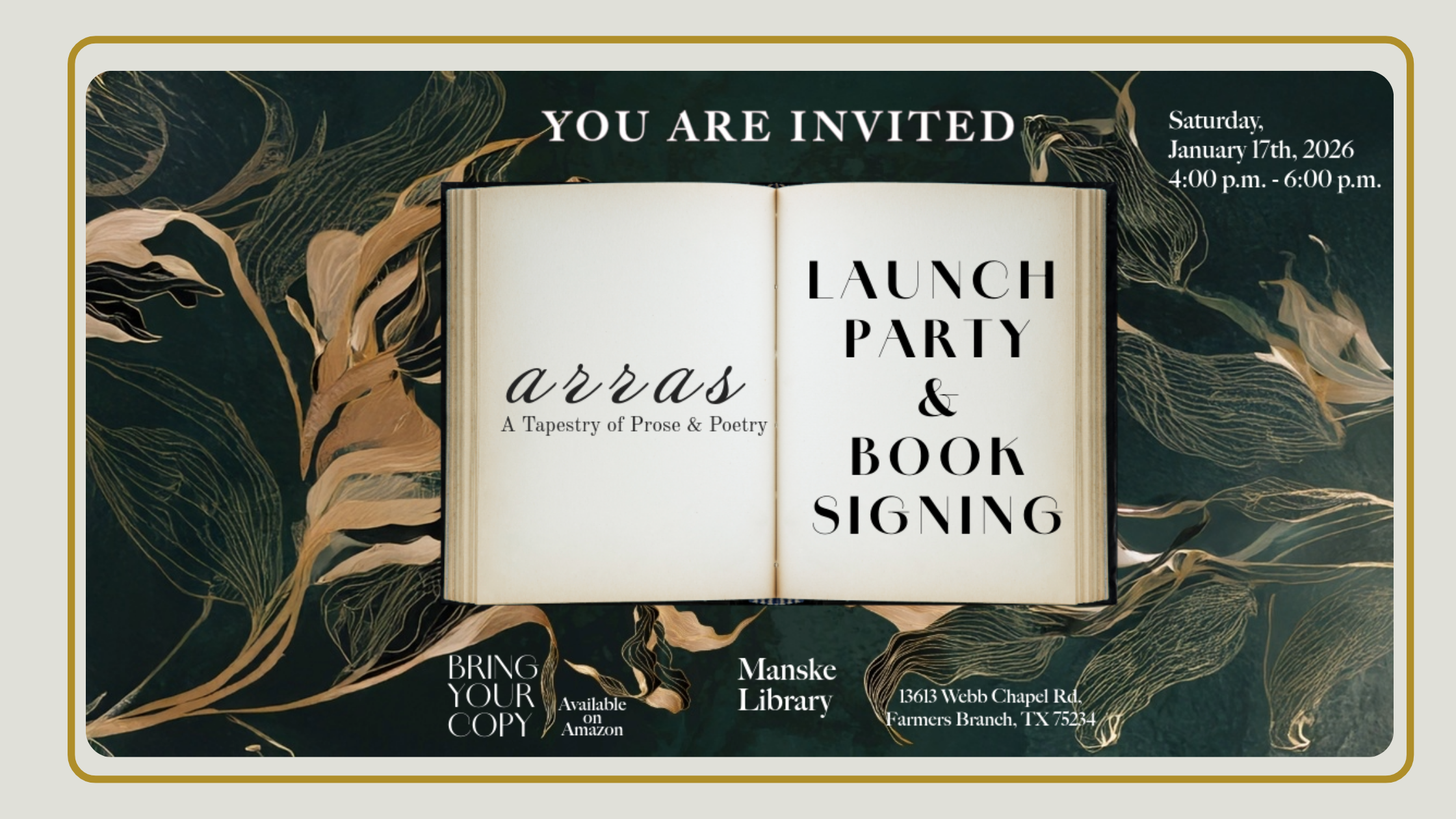 Invitation to Book Launch on January 17th, 2026