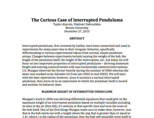 Interrupted Pendulum