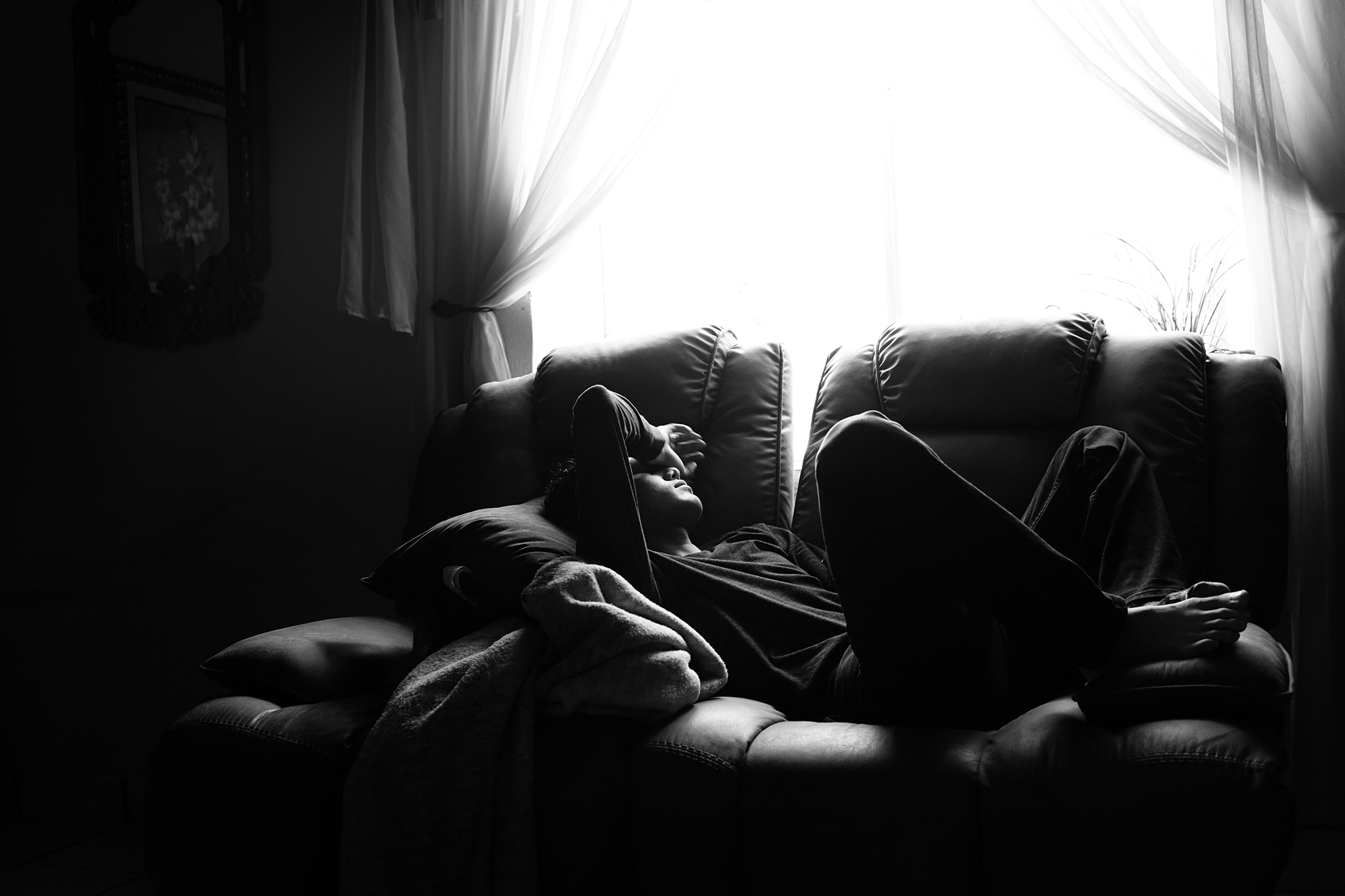 Brandon Resendez takes time to rest at his grandparent’s home in a rancho called Cerro de Santiago in Durango, Mexico. Rancho life is for the most part quiet, often sleeping and napping in the day because it’s so hot outside.