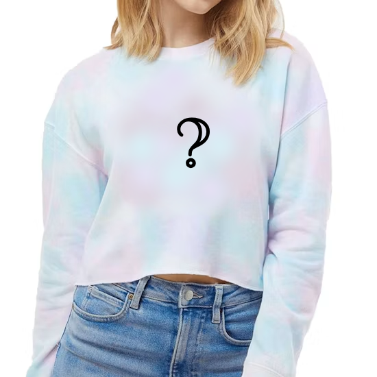 Crop Sweatshirt - Blue & Pink Tie Dye