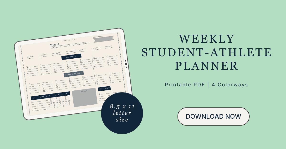 Printable student athlete planner