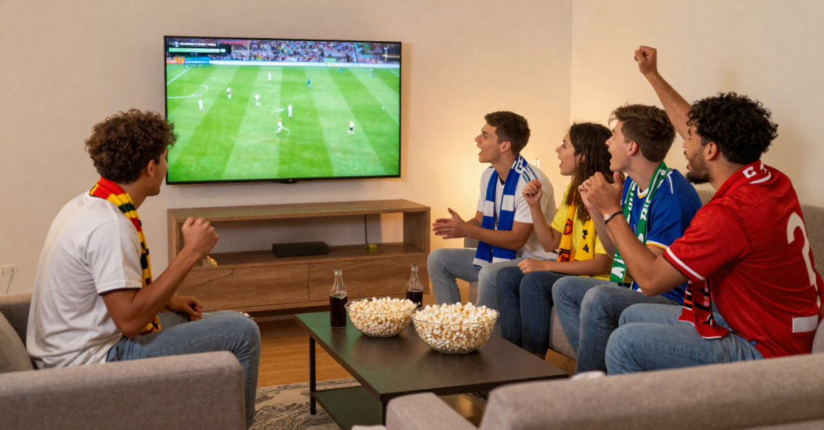 Teens watching the World Cup