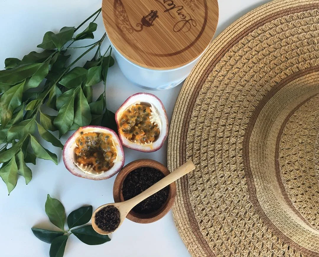My 'Fresh Start' themed flatlay using an old shelf as a backdrop