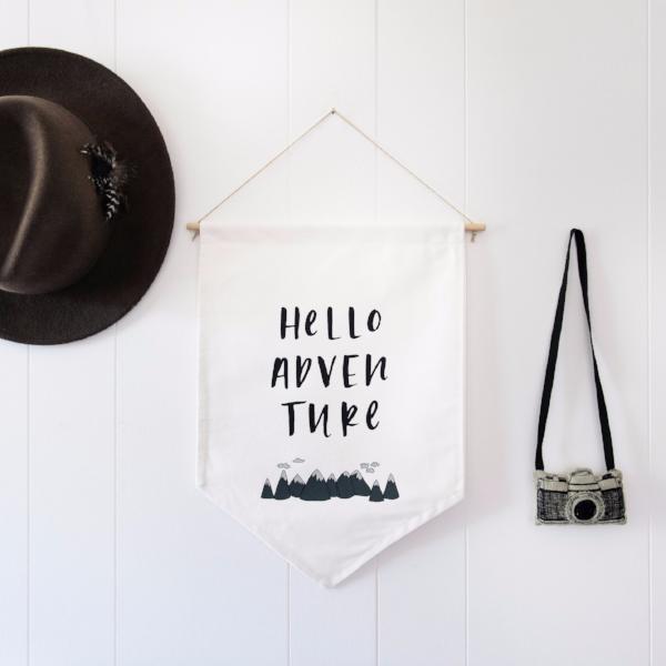 In the Dayligh - 'Hello Adventure' Wall Flag