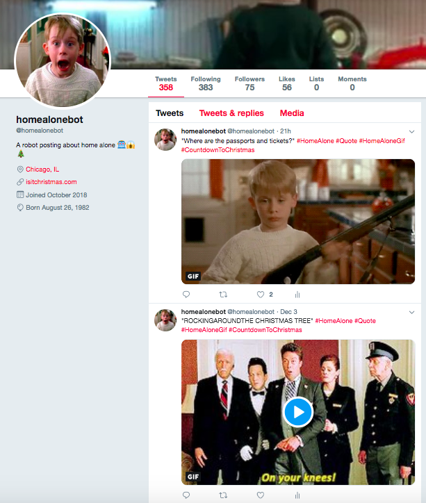 Home Alone Twitter Bot