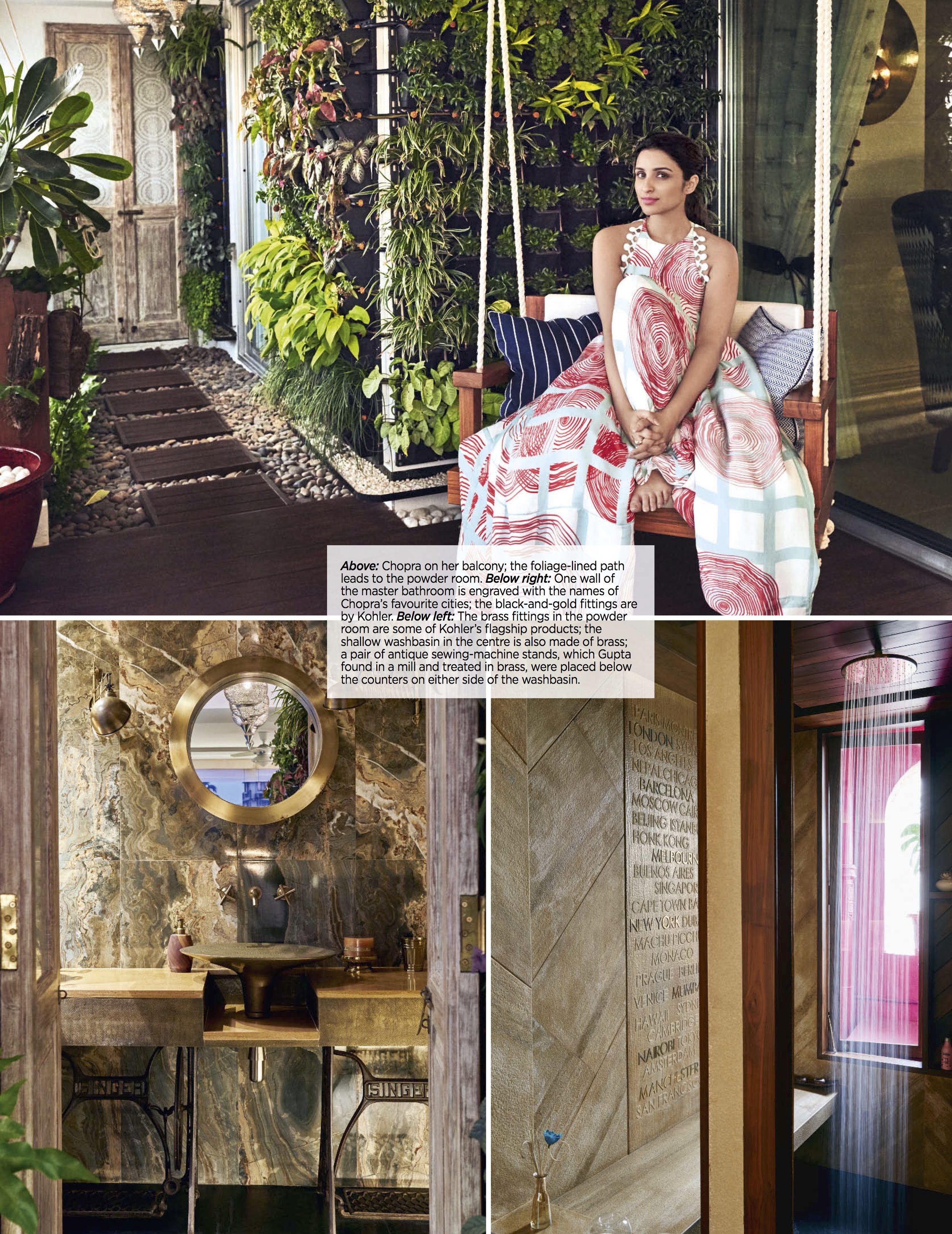 Parineeti Chopra Outdoor Space and Master Bathroom