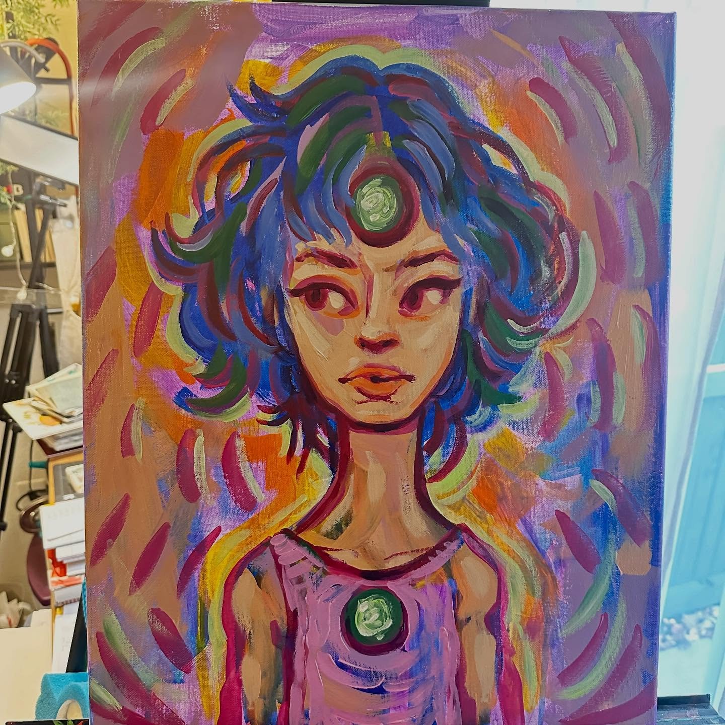 Plugging away at this painting. I feel like it&rsquo;s pretty close to being done.