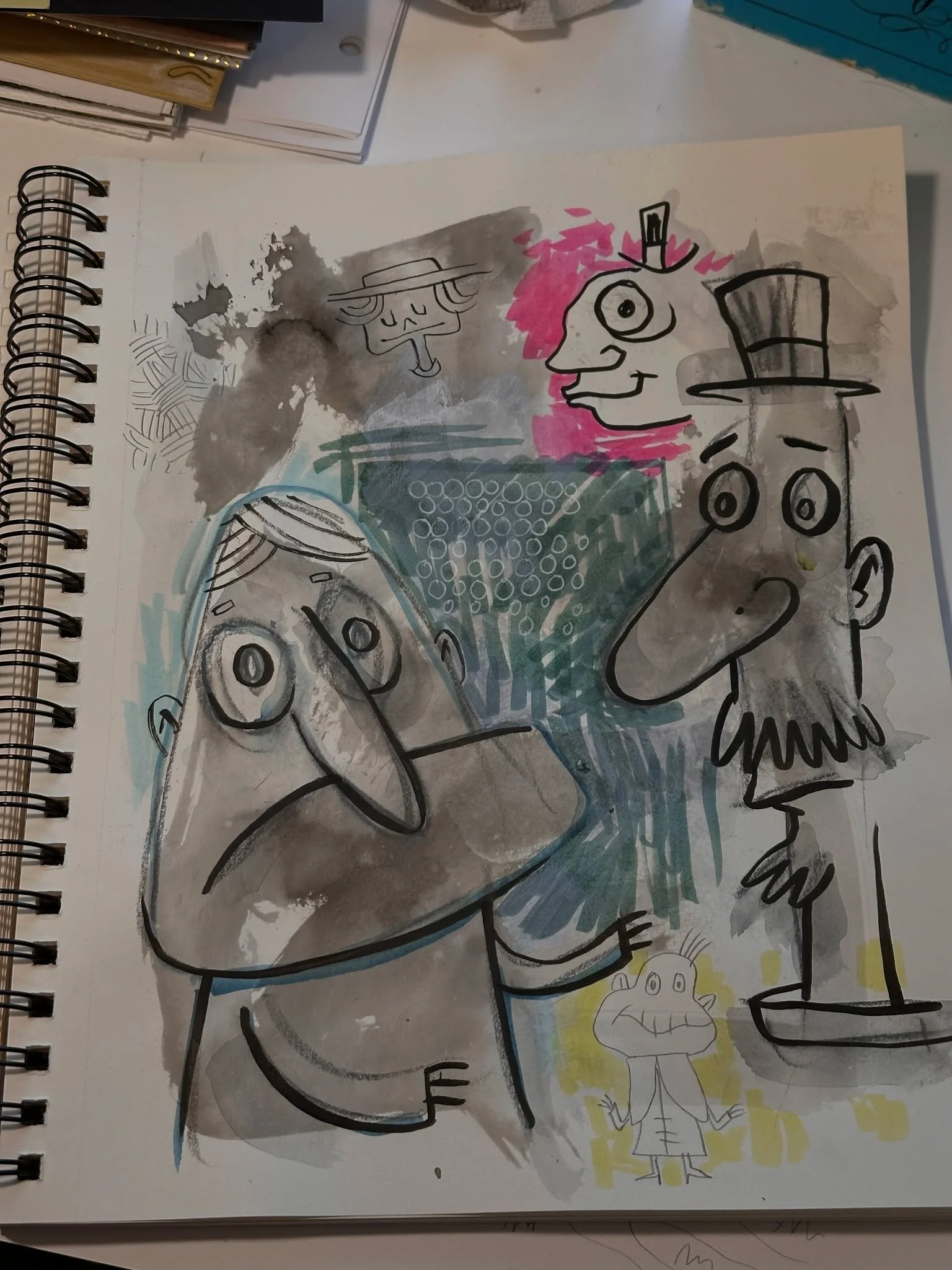 Trying to add a bit of color to my sketchbook pages.