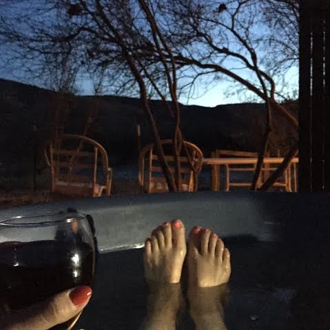 goodnight outdoor river adjacent hottub. goodnight coyotes...