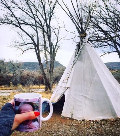 morning tipi. morning sad kid on sad mug.