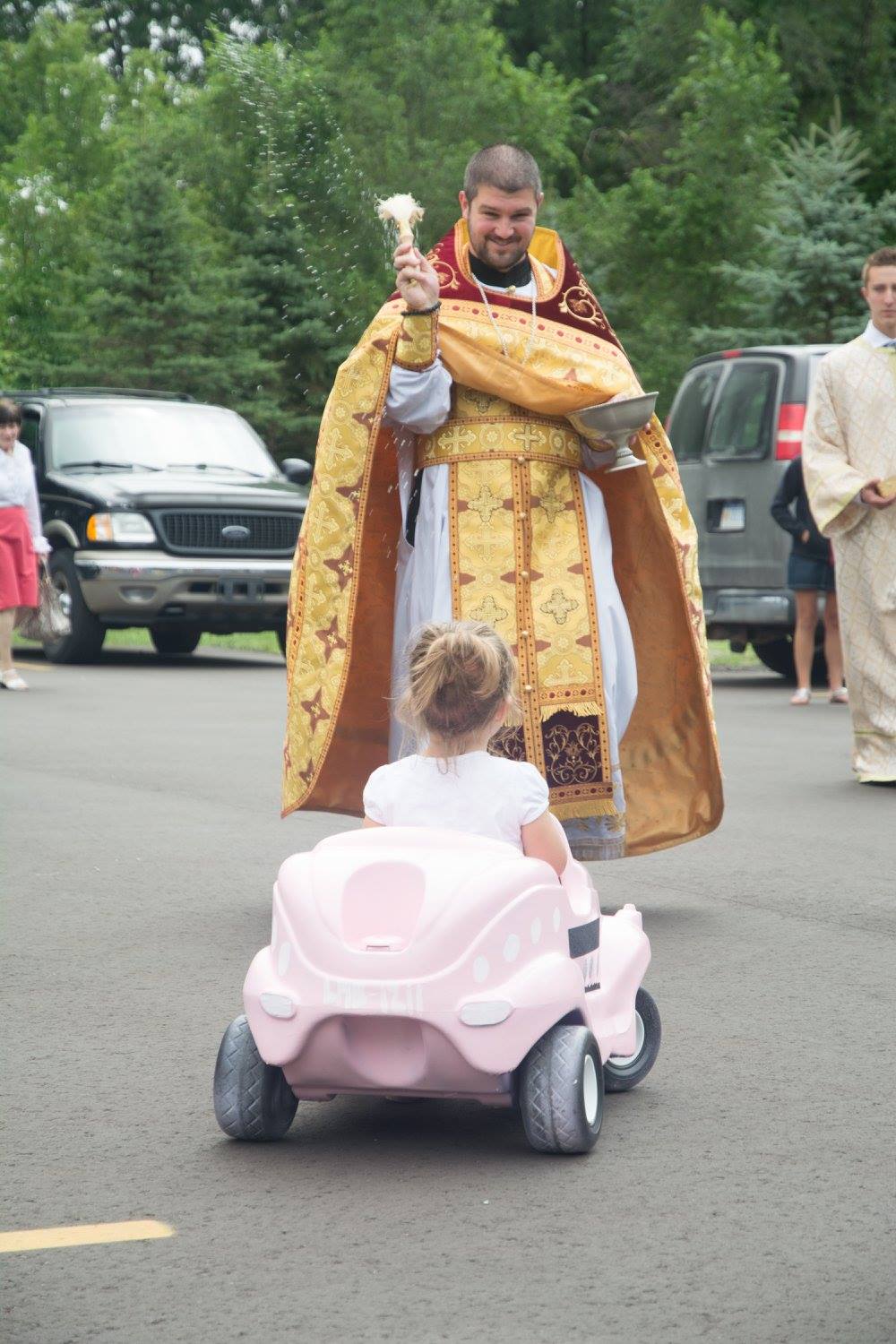Blessing the Pink Car.jpg