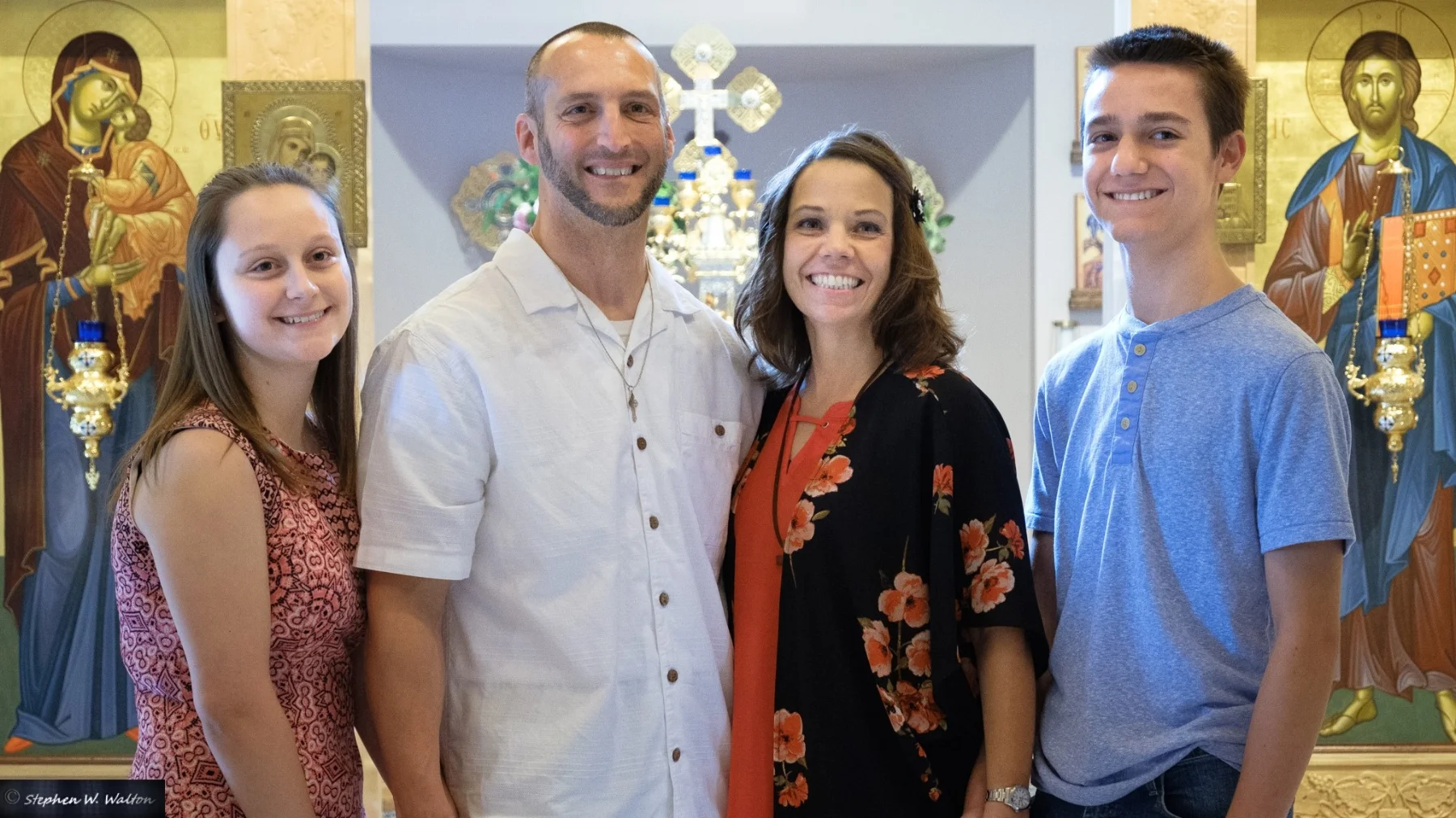 Theophan stands with his wonderful family after the Divine Liturgy