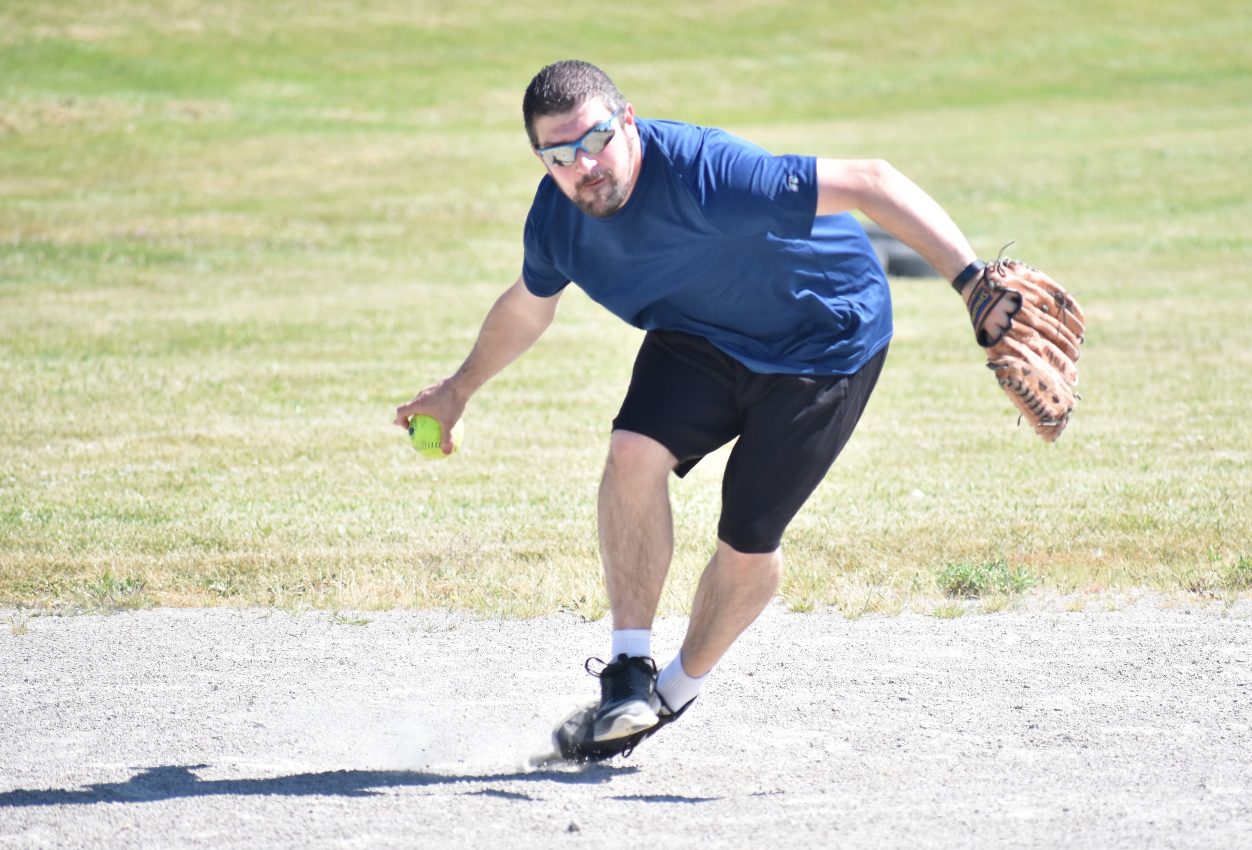  Fr. Gabriel in the act of throwing the ball 