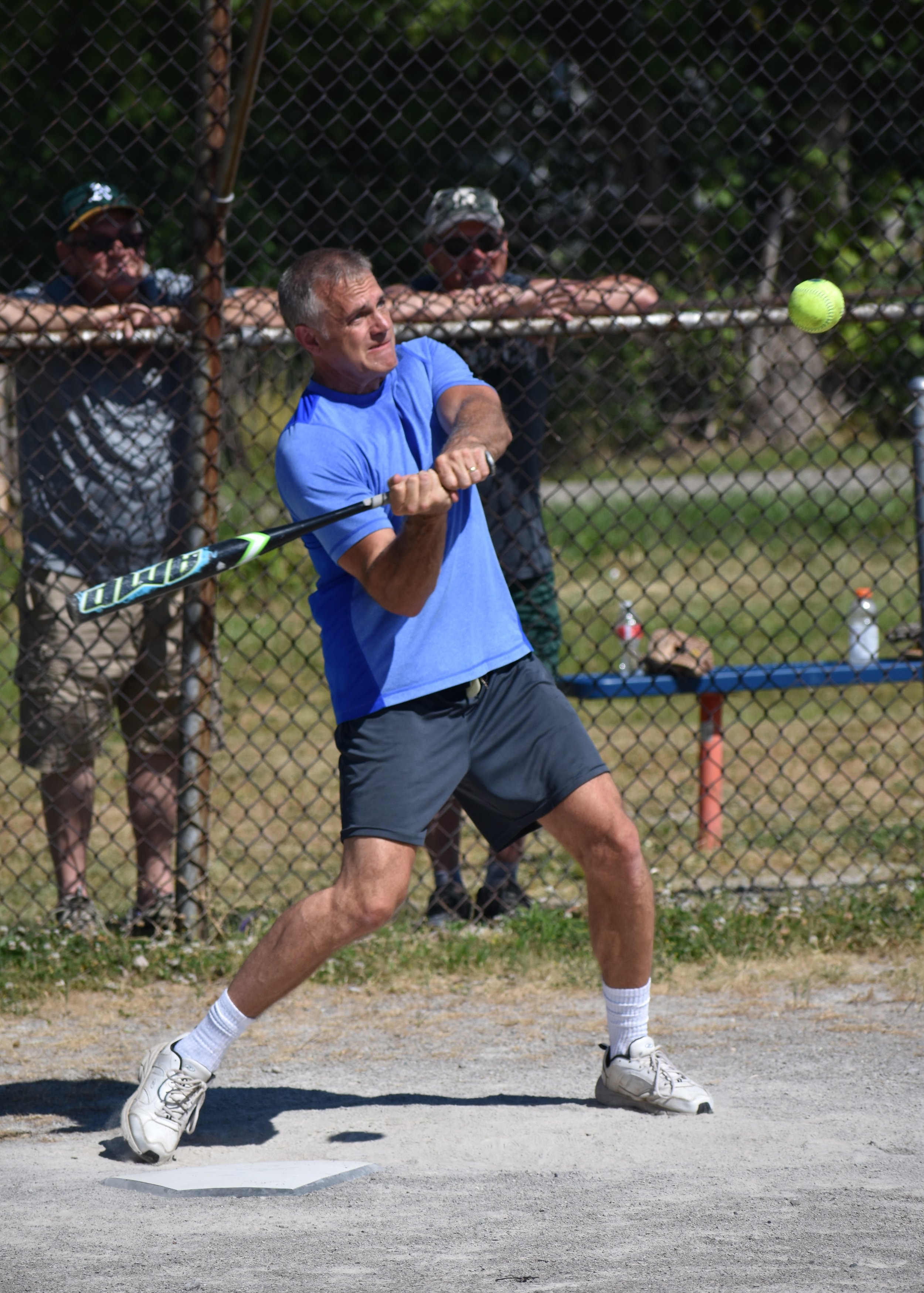 male player mid swing