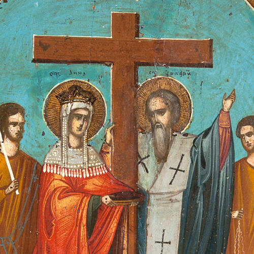 Icon of the Exaltation of the Holy Cross depicting St. Helen and St. Constantine.