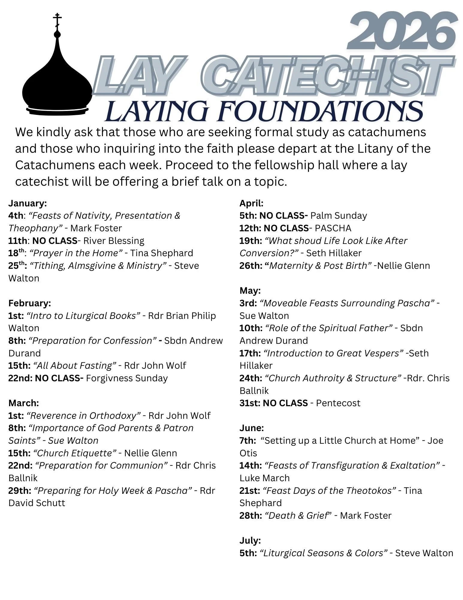 Adult Education — St. Mary Magdalene Orthodox Church
