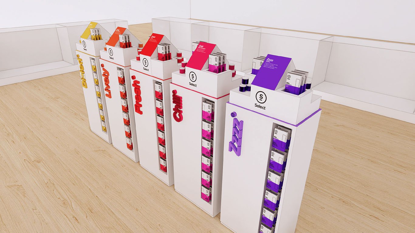 Pedestal series fixture concept within non-owned store setting