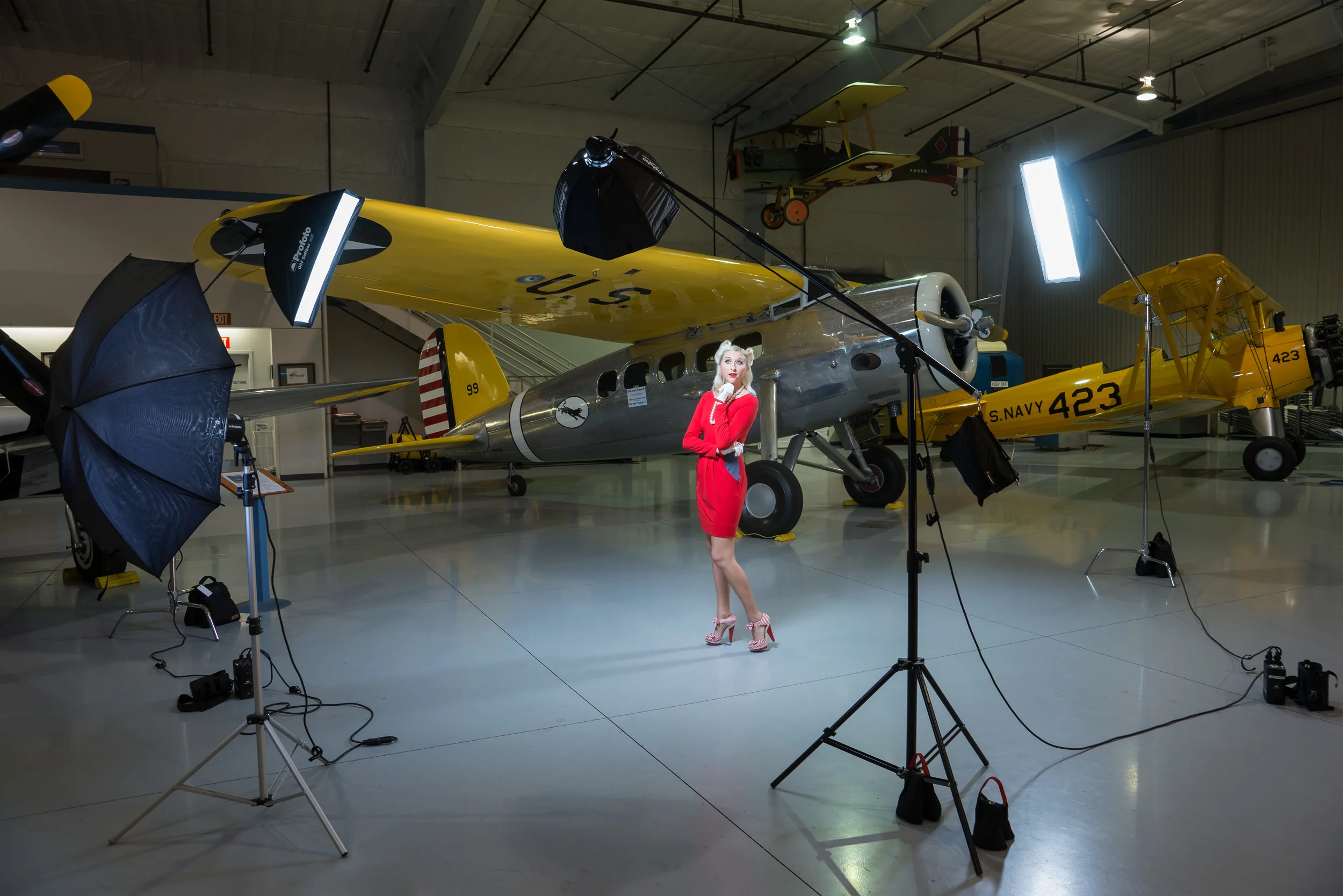 In the setting of the Arizona CAF Air Museum, Shelby Pippin poses for a Classic Portrait