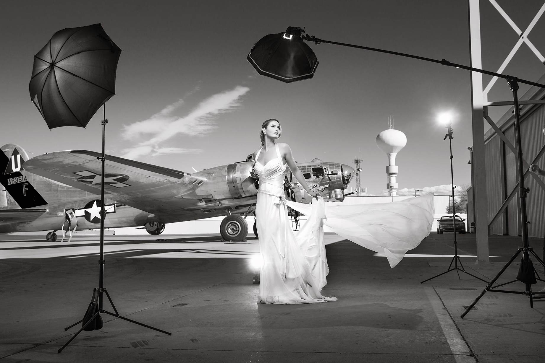 Our cover model, Alex Majesty recreates a present day Grace Kelley look as we prepare the lighting setup