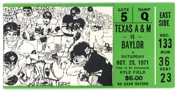 1971 Texas A&M vs Baylor