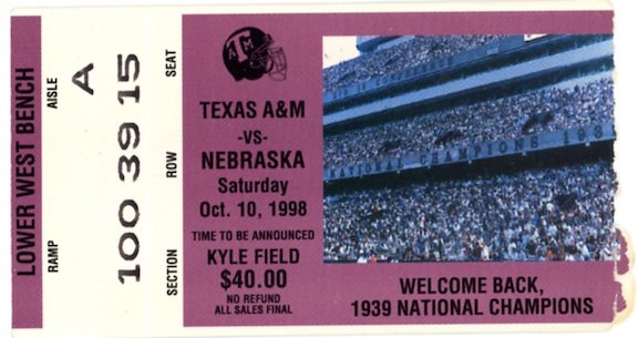 1998 Nebraska at Texas A&M