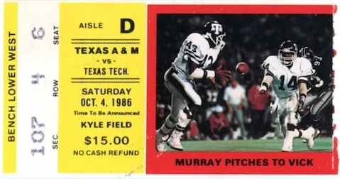 1986 Texas A&M vs Texas Tech