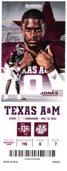 2022 Texas A&M vs Massachusetts
