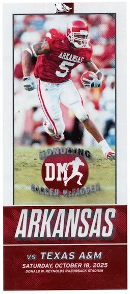 2025 Texas A&M at Arkansas commemorative ticket