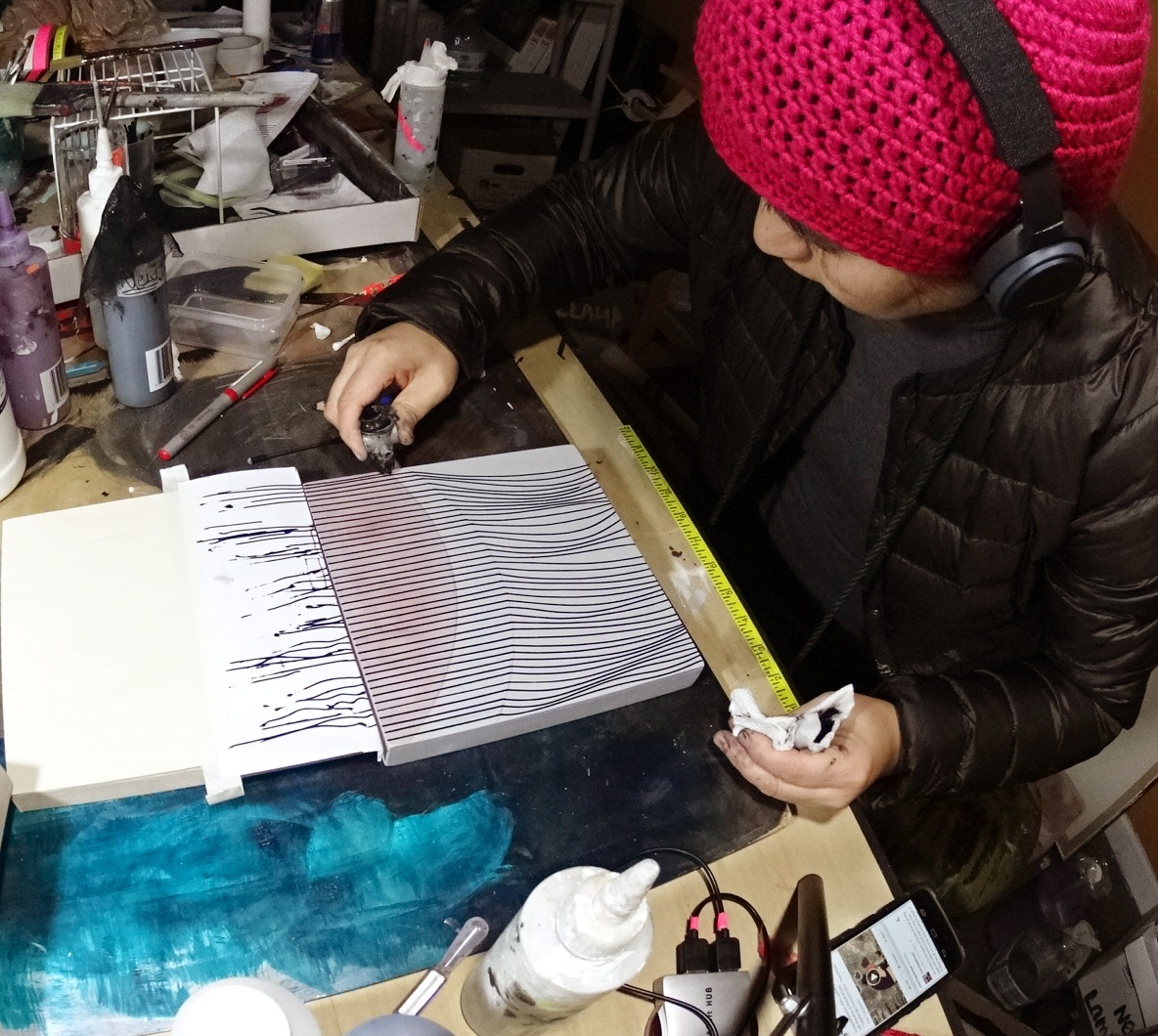 Artist at work in 2014