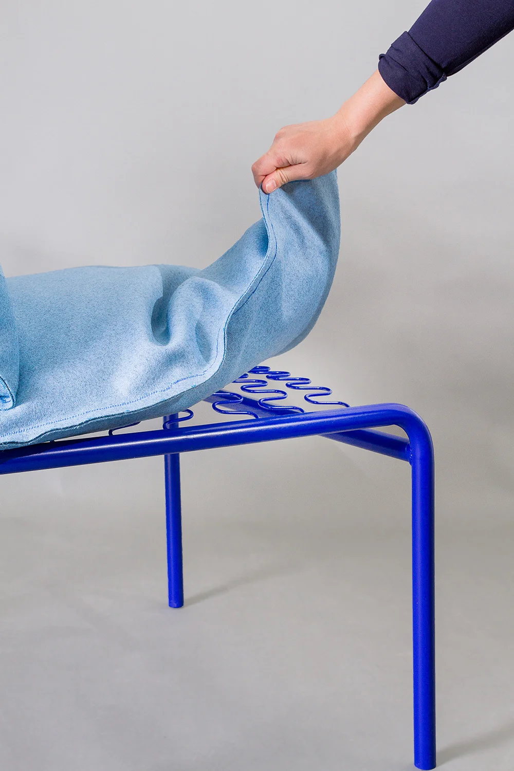 Camilla Figueroa's Siksak chair. Designed to offer the sitter numerous sitting positions.