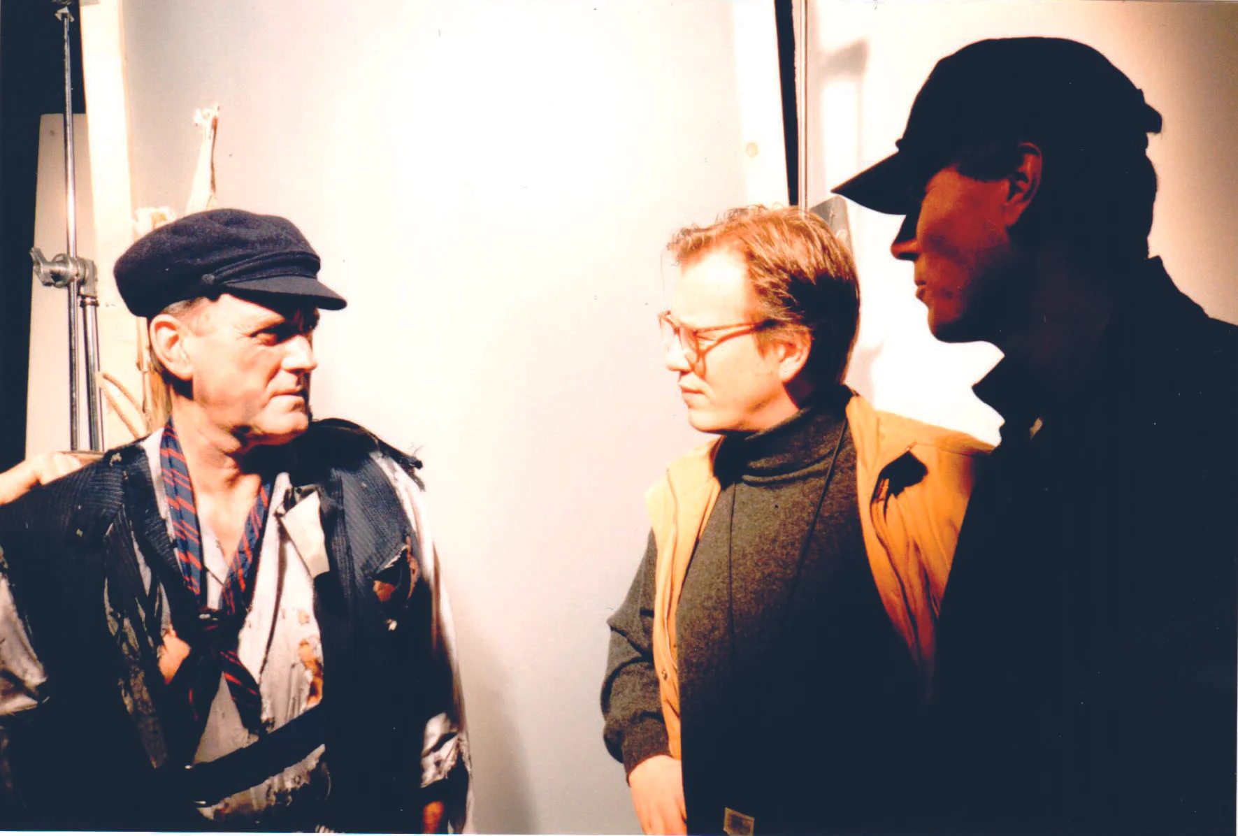 Kjetil Try (in orange) shooting an ad starring John Cleese (to the left).