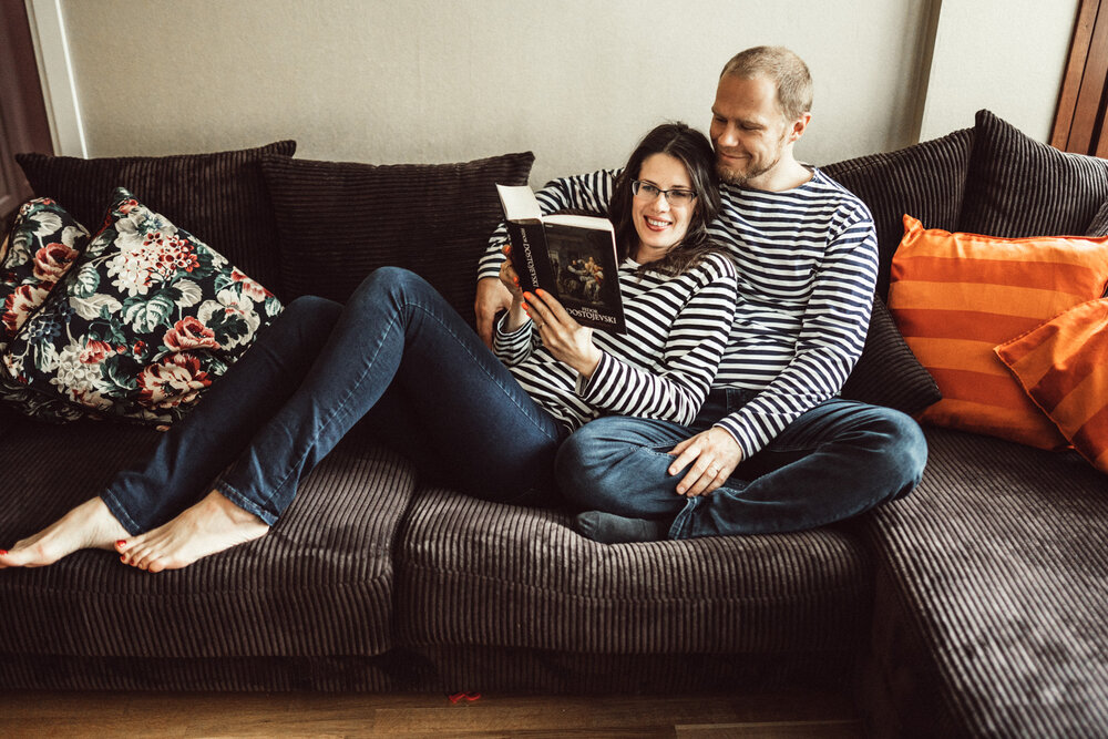 Beautiful couple at in-home photo session in Kuopio, Finland (Copy)