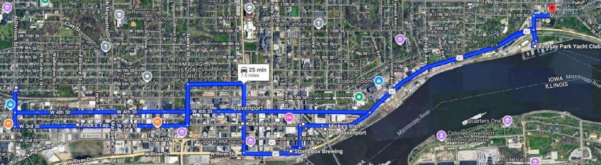 2025 BAGBRAD PRIME-TIME Route Map