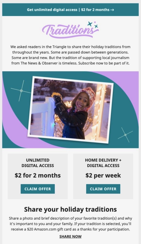 Holiday Campaign Acquisition Email 