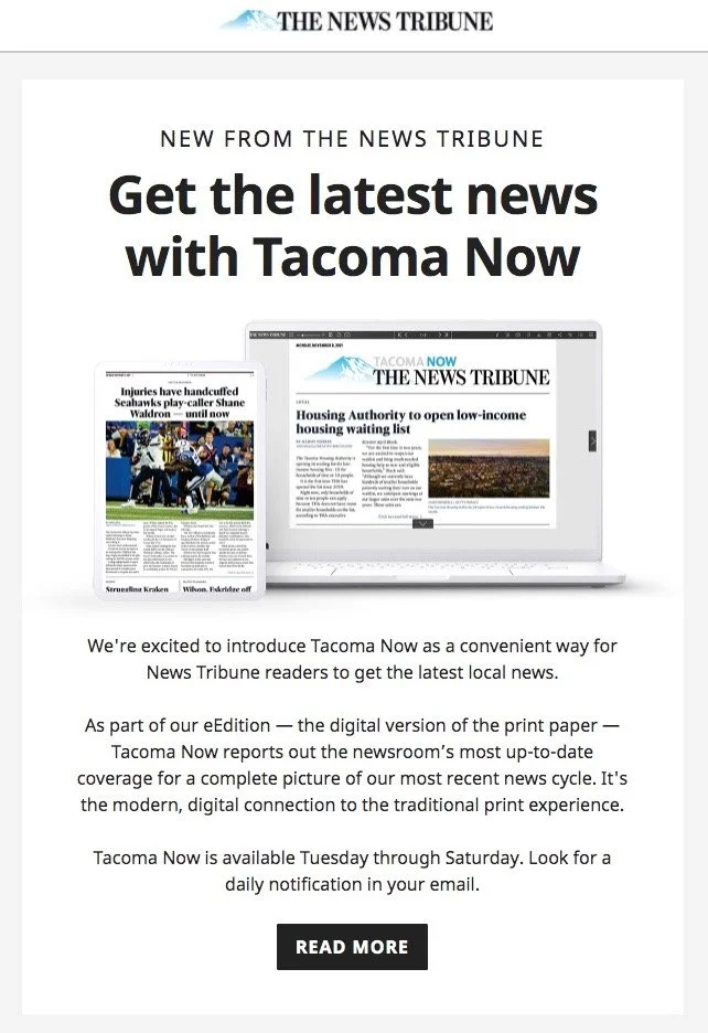 Email Promoting Dynamic eEdition for The News Tribune