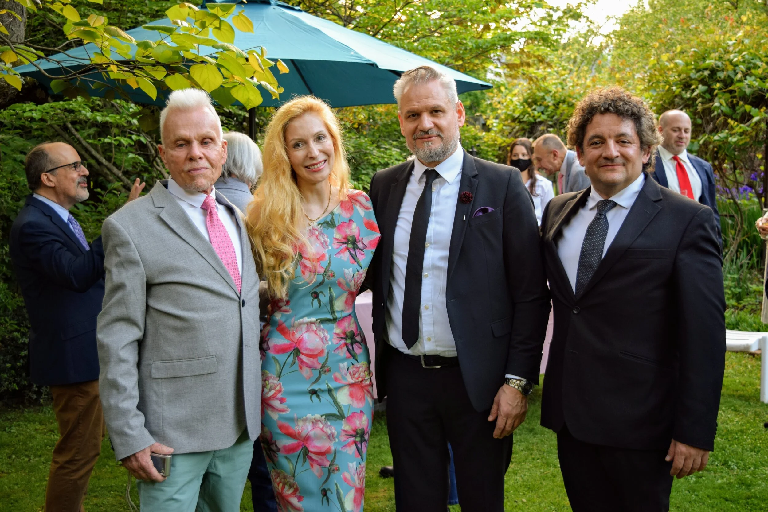  From left to right: Michael Reilly, Alexandra Sényi, H. E. Ambassador of Hungary Szabolcs Takács, and MaestroJulien Benichou 