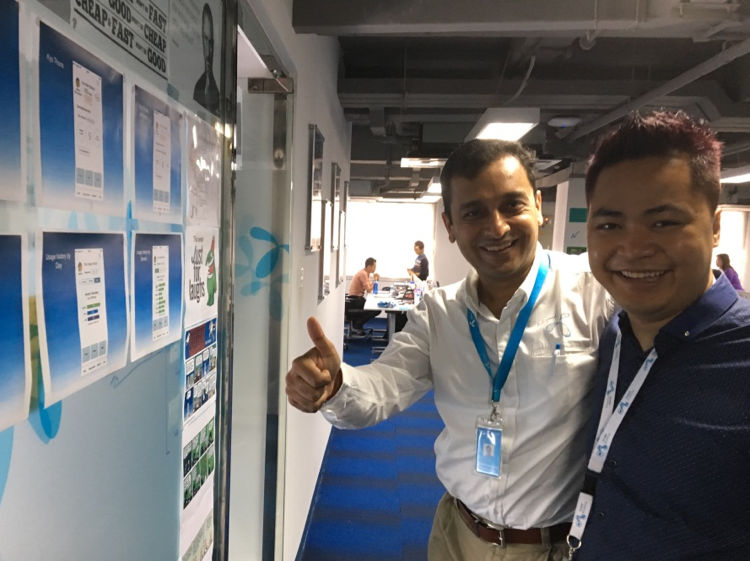  My team created a Service Design Lab in Yangon. Outside the lab we continuously displayed new UI iterations and interviewed colleagues. 