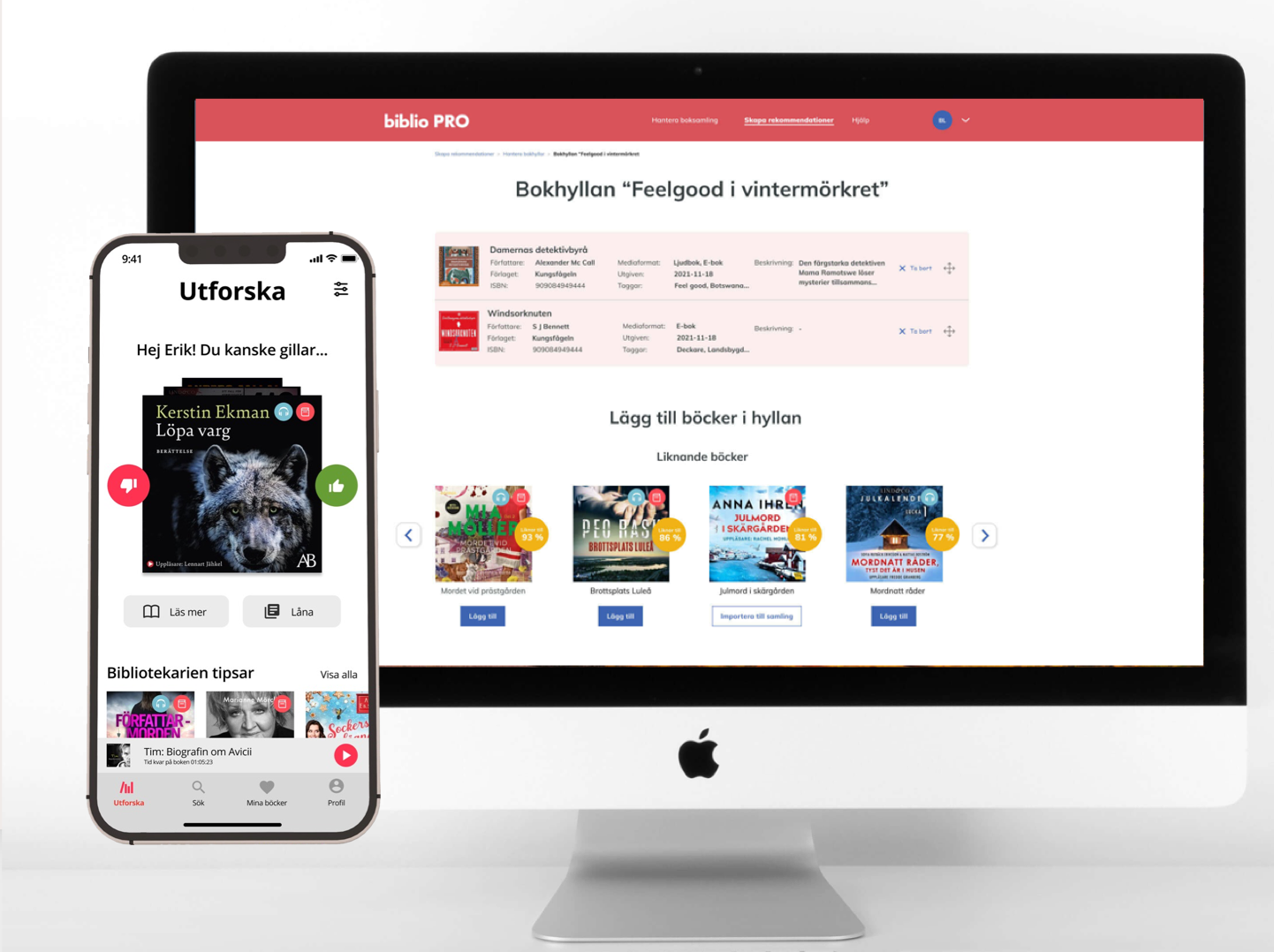  Our final deliverables was two prototypes “Book tinder” for borrowers of E-media and “Book shelves”, a system for assisting libriarians behind the scenes. Both were highly appreciated by Axiell 